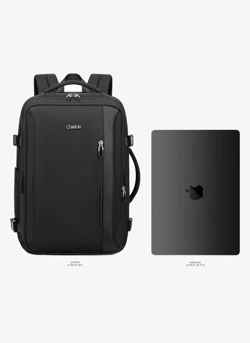 Chantria Expandable Laptop Backpack for Women Water Resistant Multifunctional Anti-Theft Backpack with 180Â° Opening and Water-Proof Compartment, CB00617- Black
