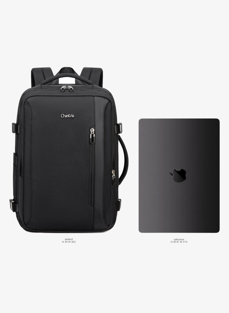 Chantria Expandable Laptop Backpack for Women Water Resistant Multifunctional Anti-Theft Backpack with 180Â° Opening and Water-Proof Compartment, CB00617, Black - Image 2
