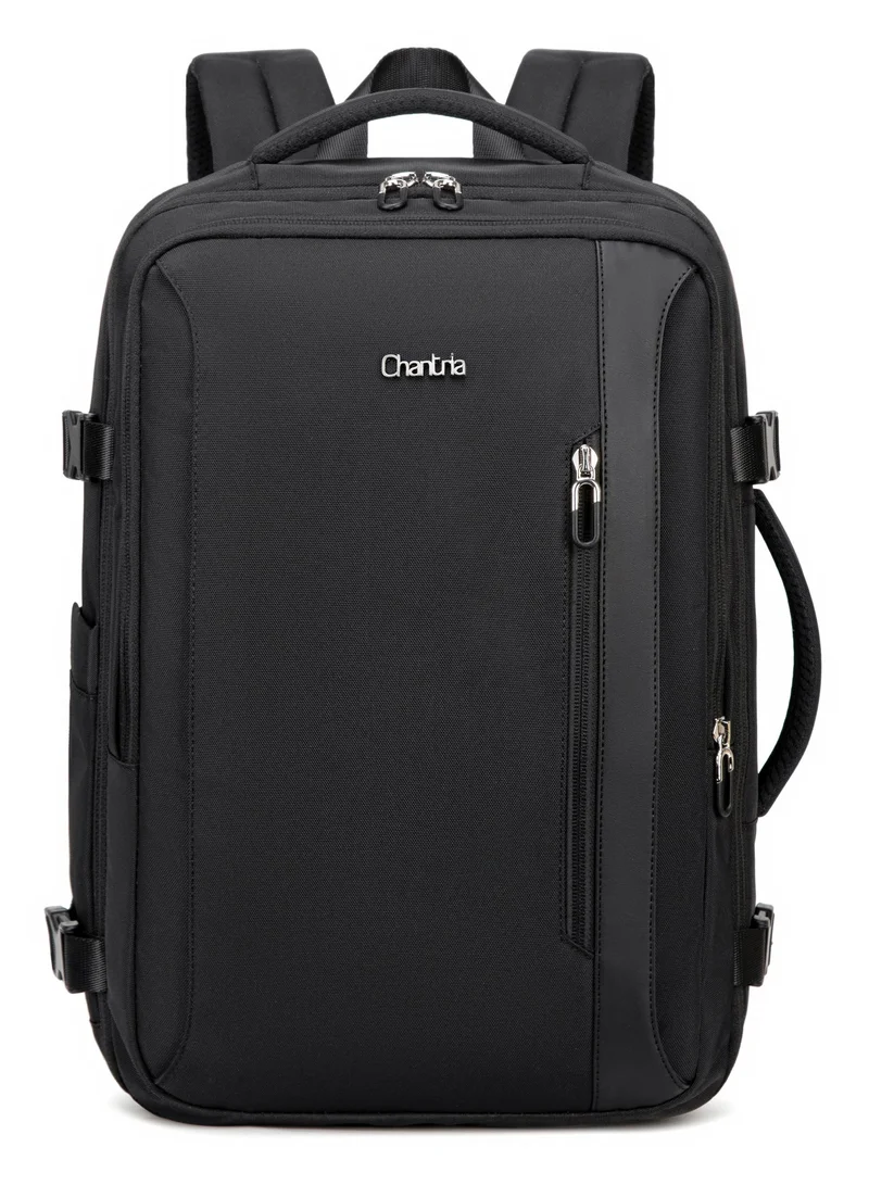 Chantria Expandable Laptop Backpack for Women Water Resistant Multifunctional Anti-Theft Backpack with 180Â° Opening and Water-Proof Compartment, CB00617- Black