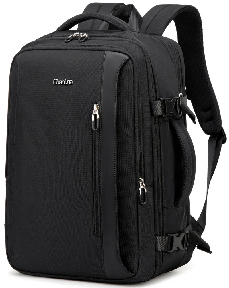 Chantria Expandable Laptop Backpack for Women Water Resistant Multifunctional Anti-Theft Backpack with 180Â° Opening and Water-Proof Compartment, CB00617, Black