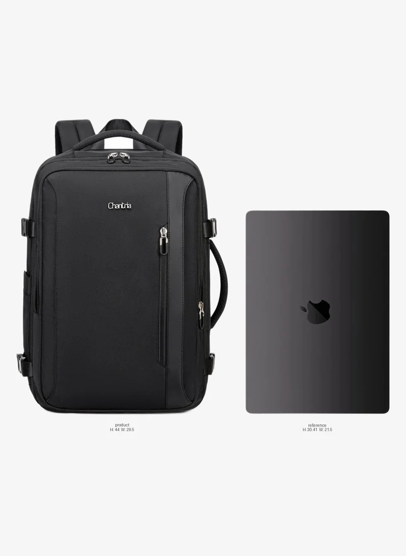 Chantria Black Expandable Laptop Backpack for Women Water Resistant Multifunctional Anti-Theft Backpack with 180Â° Opening and Water-Proof Compartment, CB00617, Black for Women | Best Price UAE