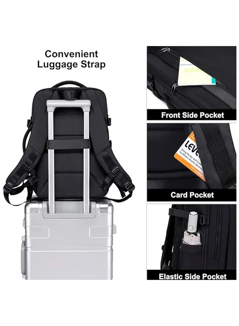 Chantria Black Expandable Laptop Backpack for Women Water Resistant Multifunctional Anti-Theft Backpack with 180Â° Opening and Water-Proof Compartment, CB00617, Black for Women | Best Price UAE