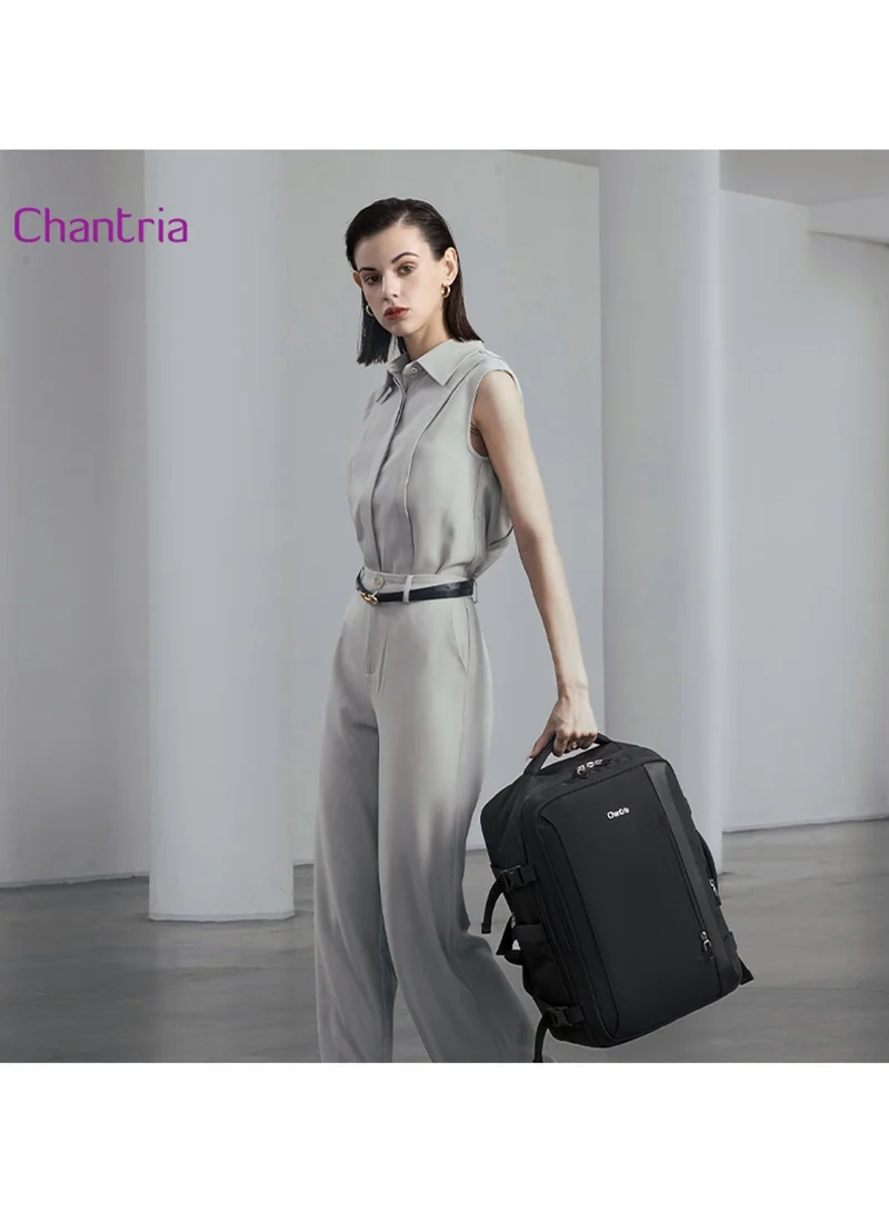 Chantria Black Expandable Laptop Backpack for Women Water Resistant Multifunctional Anti-Theft Backpack with 180Â° Opening and Water-Proof Compartment, CB00617, Black for Women | Best Price UAE