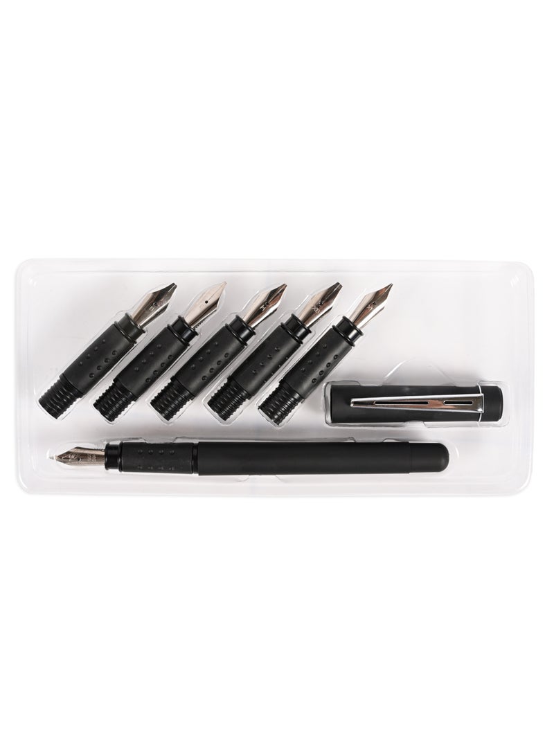 FIS FIS Calligraphy Pen Set of 7 Pieces, 1 Pen, 5 Nibs, 1 Black Ink,0.7ml-FSCQ06 - Image 2