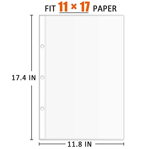 tutata Page Protector for 11x17 Paper, 50 Pack, Tabloid Size Sheet Protectors, 11x17 Binder Sleeves - Image 2