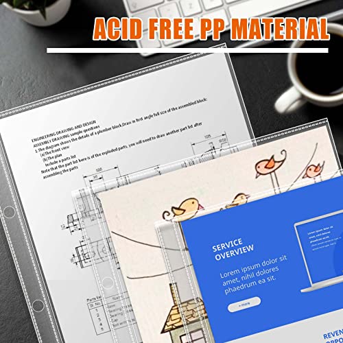 tutata Page Protector for 11x17 Paper, 50 Pack, Tabloid Size Sheet Protectors, 11x17 Binder Sleeves - Image 3