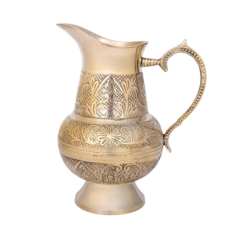 1 Litre Brass Diamond Water Jug Jug (Brass)  - Image 2