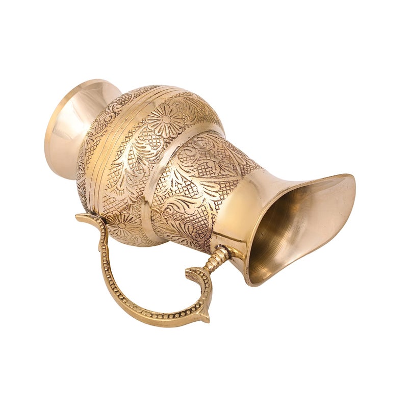 1 Litre Brass Diamond Water Jug Jug (Brass)  - Image 4