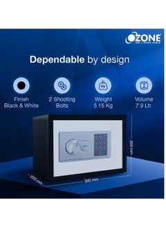 Ozone Bas-I10 Digital Safe Volume - 7.8 Liter Electronic Locking System User Pin Code Access 12 Months Warranty (Multi)  - Image 5