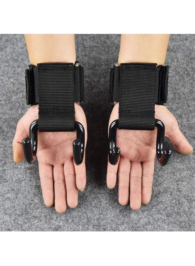 Professional weightlifting hooks with wrist support straps - a pair of exercise hooks for heavy lifting, adjustable for grip support and reduced hand strain. - Image 5