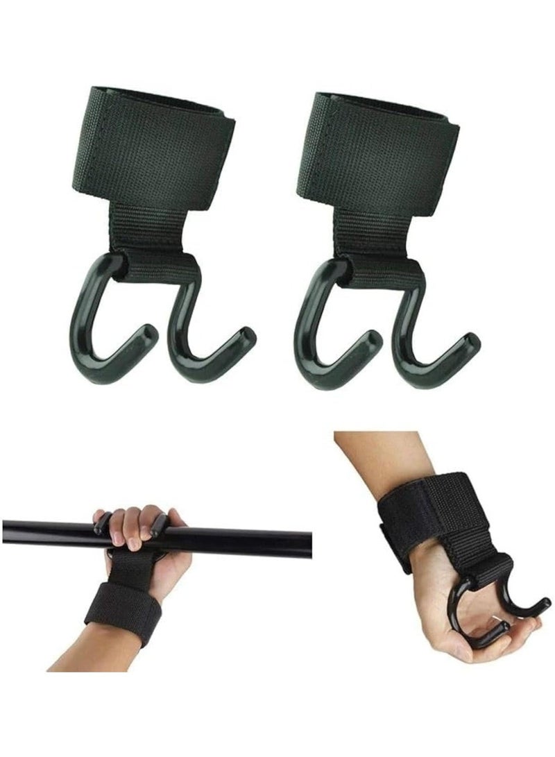 Professional weightlifting hooks with wrist support straps - a pair of exercise hooks for heavy lifting, adjustable for grip support and reduced hand strain. - Image 1