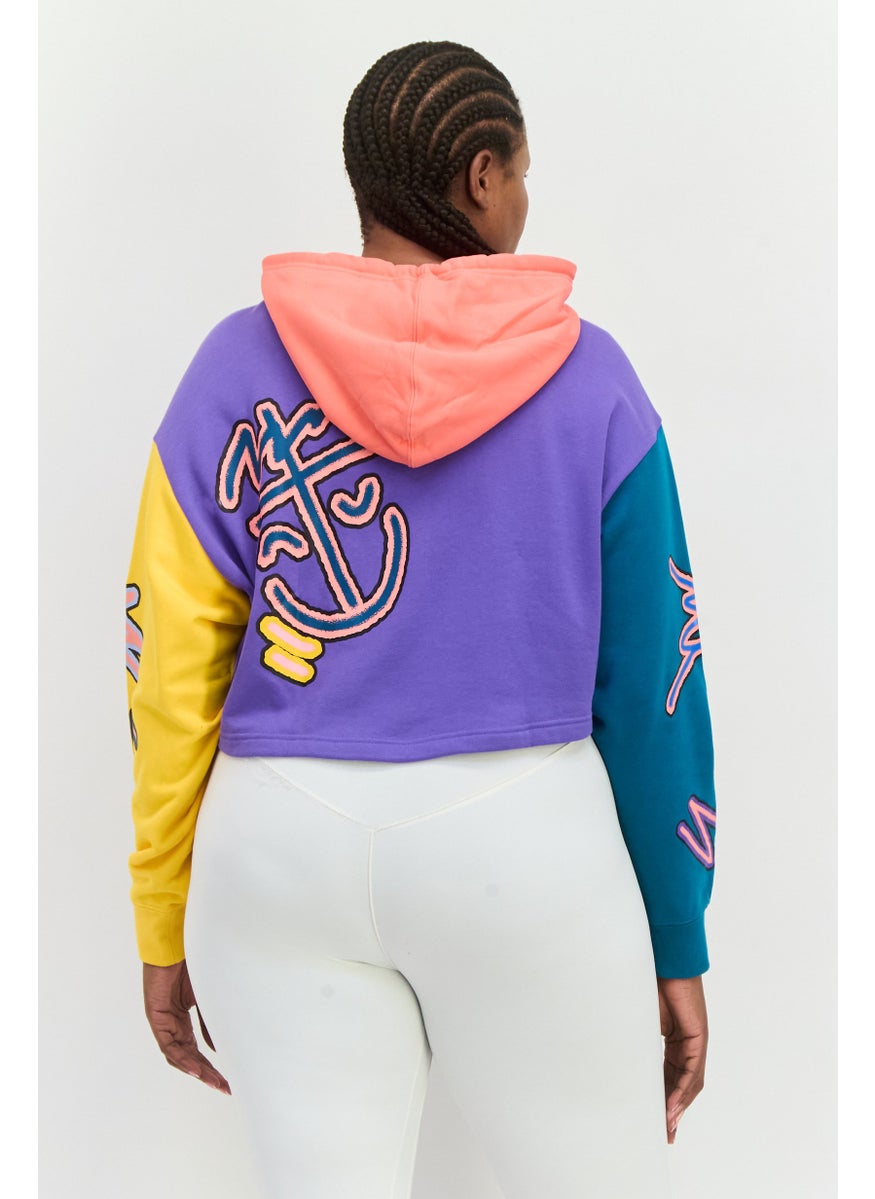 adidas Originals - Women Plus Size Outdoor Hoodie, Purple Combo - Image 1