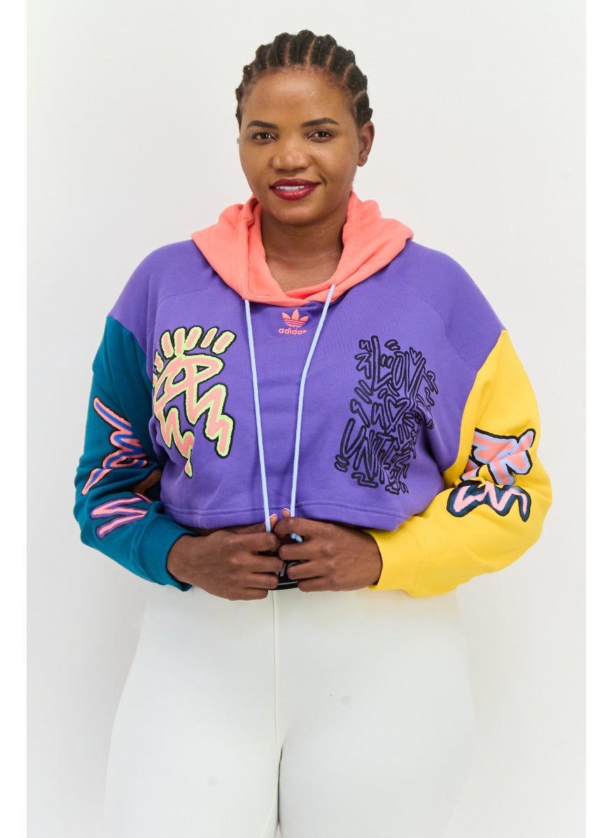 adidas Originals - Women Plus Size Outdoor Hoodie, Purple Combo - Image 1