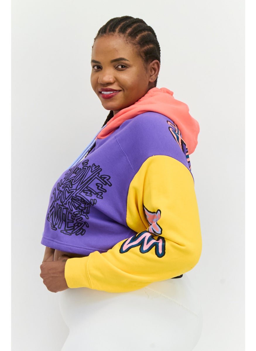 adidas Originals - Women Plus Size Outdoor Hoodie, Purple Combo - Image 1