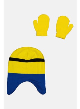 Minions Toddlers Boy 1 Pair Gloves And Hat Set, Yellow  - Image 2