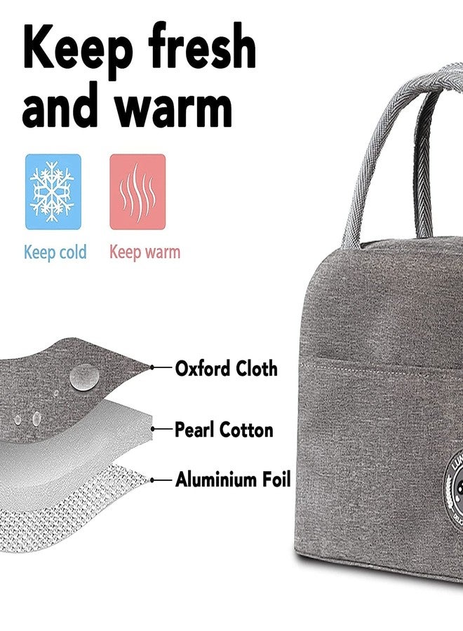 Flywind Lunch Bag || Small Lunch Box || Container Reusable Leakproof || Fashionable Work Picnic or Travel || Tote for Office, Work, School, Beach or Travel (Grey) - Image 4