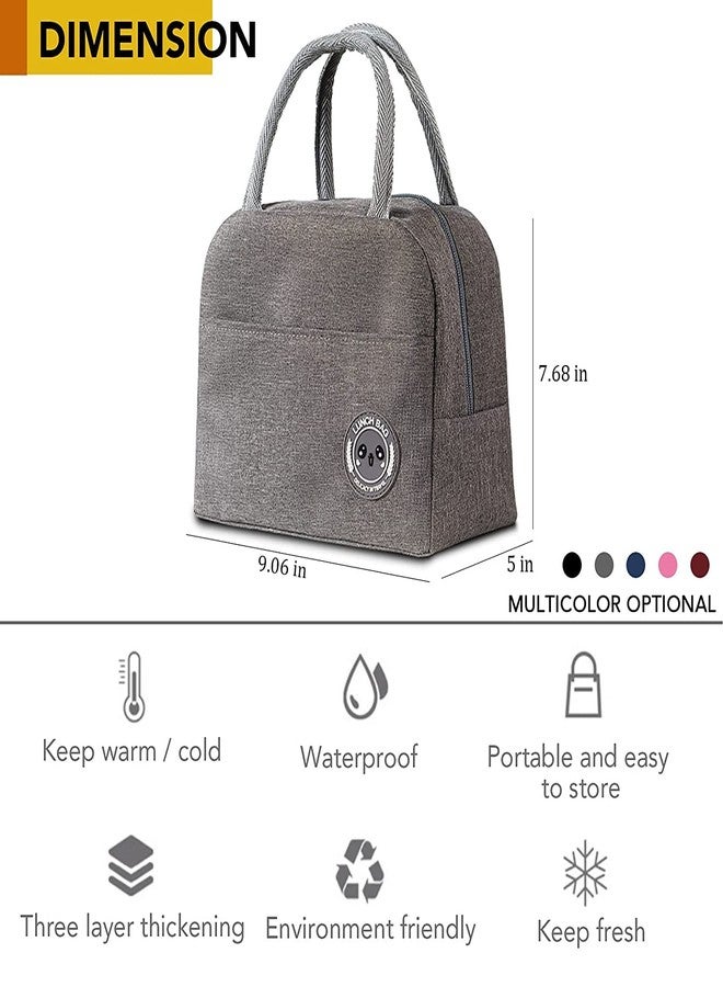 Flywind Lunch Bag || Small Lunch Box || Container Reusable Leakproof || Fashionable Work Picnic or Travel || Tote for Office, Work, School, Beach or Travel (Grey) - Image 3