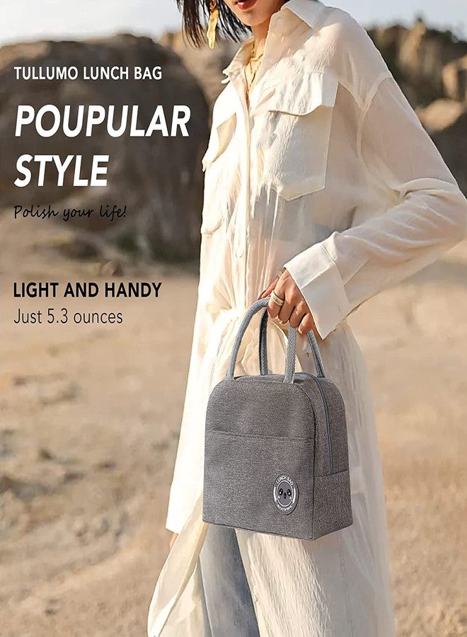 Flywind Lunch Bag || Small Lunch Box || Container Reusable Leakproof || Fashionable Work Picnic or Travel || Tote for Office, Work, School, Beach or Travel (Grey) - Image 2
