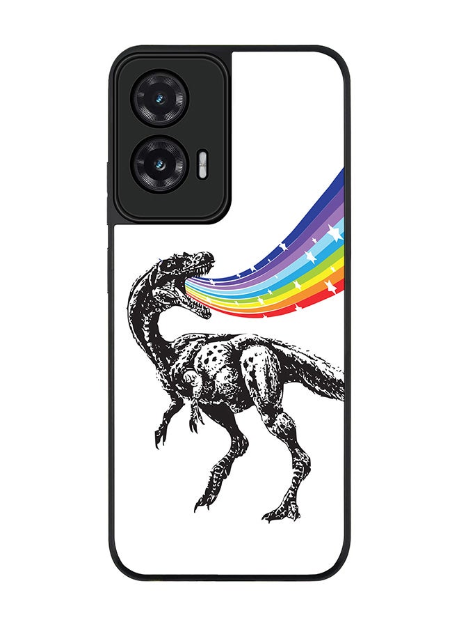 Stylizedd For Motorola Moto G35 Case,Slim fit Camera Protection, Shockproof Thin Phone cover  - Rainbow Dino