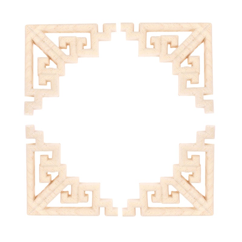 Muxsam الخشب المنحوتات المنحوتة على الذرات 4 عبوات الزاوية غير الملحوظة بمنحوتات خشبية للمنحوتات الخشبية لمرآة خزانة مرآة خزانة صورة رعاة الصورة تحديث الأثاث