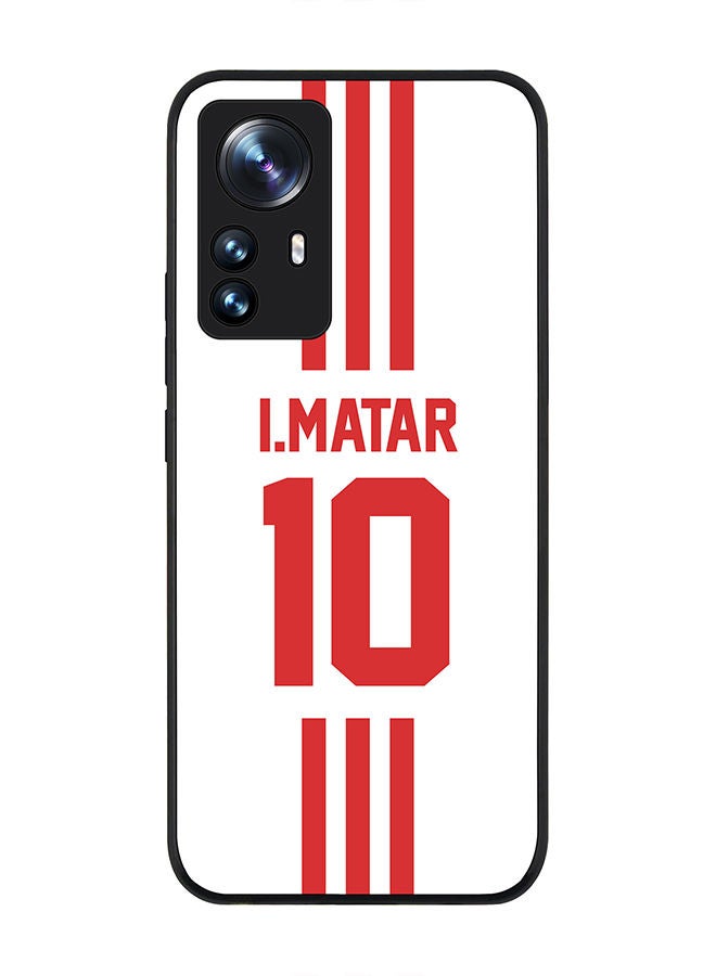 Stylizedd Rugged Black edge case for Xiaomi 12 / Xiaomi 12X Slim fit Soft Case Flexible Rubber Edges Anti Drop TPU Gel Thin Cover - Football Team - UAE Player Name - I.Matar - Image 1