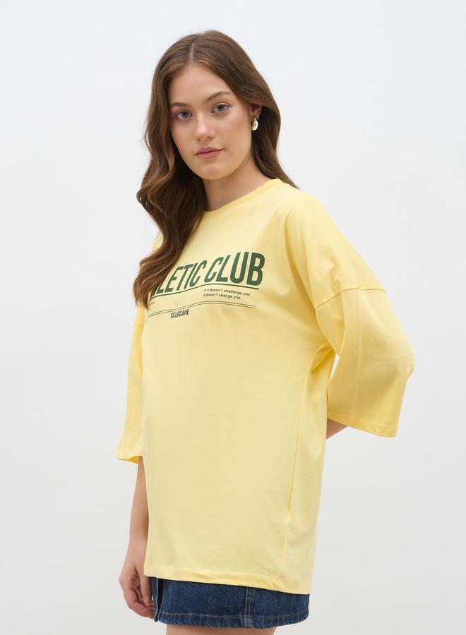 Styli Slogan Print Oversized T-Shirt - Image 3
