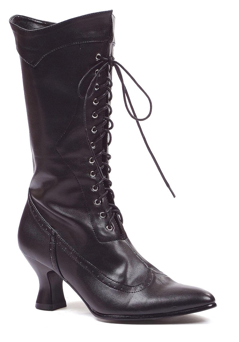 Ellie Shoes حذاء إلي للنساء 253 أميليا بوت فيكتوري، أسود بولي يوريثان، 10 M US - Image 1