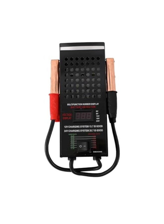 Generic Lawazim Digital Battery Tester - Durable Portable Voltage Analyzer with Insulated Copper Clips and Anti-Spark Design - for Battery Health Check, Car, Motorcycle Diagnostics and Preventive Maintenance  - Image 1