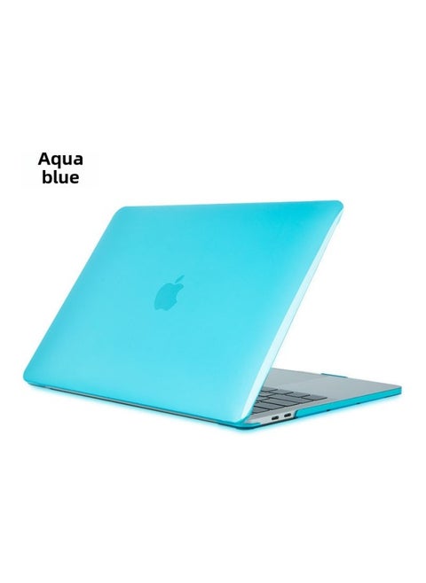 For Macbook Apple Laptop Protective Case Pro13/16/15 Inch Crystal Frosted Transparent Shell-Color:Water Blue-Applicable Model:Macbook 13.3 (MC207/MC516)