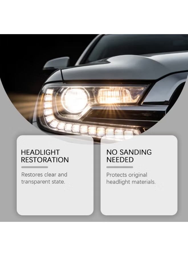 Headlight Restoration Kit, 120ml Polish Spray with UV Protection - Image 3