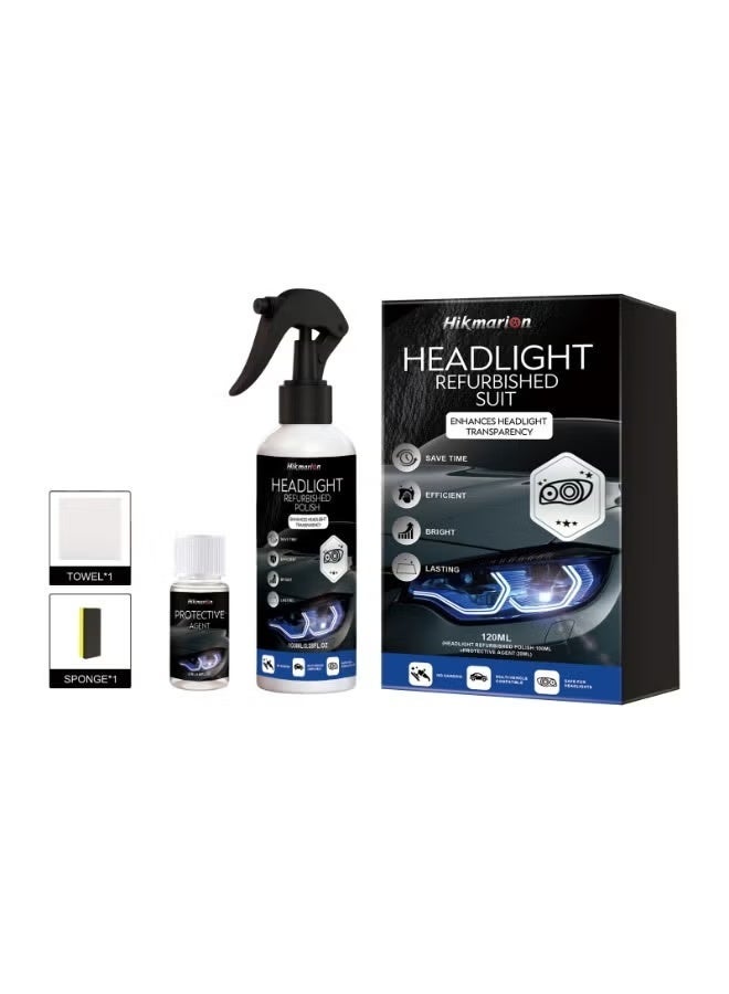 Headlight Restoration Kit, 120ml Polish Spray with UV Protection - Image 1