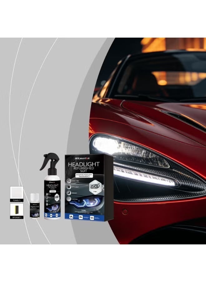 Headlight Restoration Kit, 120ml Polish Spray with UV Protection - Image 2