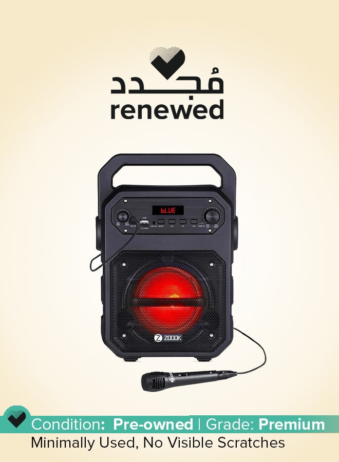 Zoook Renewed - Zoook Rocker Thunder 20 Watts Bluetooth Speaker with Karaoke Mic, FM Radio, USB, and LED Lights - Image 1