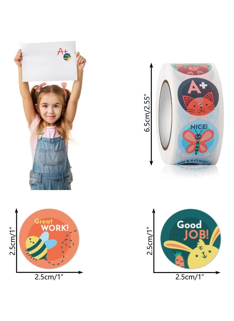BreeJooy - 2000PCS Reward Stickers, Teacher Reward Stickers School Stickers 4 Roll Motivational Stickers in 24 Designs for Children Students Teachers Classroom - Image 1