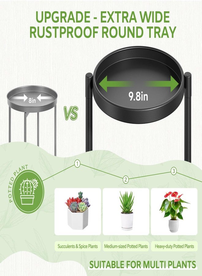 iDavosic.ly 5 Tier Large Plant Stand Indoor, 10 Inch Wide Tall Corner Metal Plant Stands Outdoor for Multiple Plants, Folding Tiered Flower Display Holder Rack Shelf, Black - Image 3