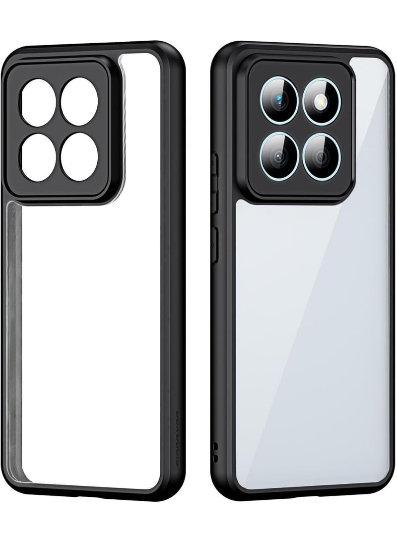 جراب شفاف متوافق مع هاتف Honor X7C، مقاوم للصدمات بدرجة عسكرية ومضاد للاصفرار، جراب هاتف نحيف واقٍ مع غطاء كامل واقٍ للكاميرا (أسود)