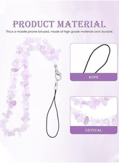 Generic Hedonists Phone Charms & Chain Strap Set for Women & Girls – 2-Piece Cell Phone Lanyard Wrist Strap with Purple & Green Charms for Keychain  - Image 2