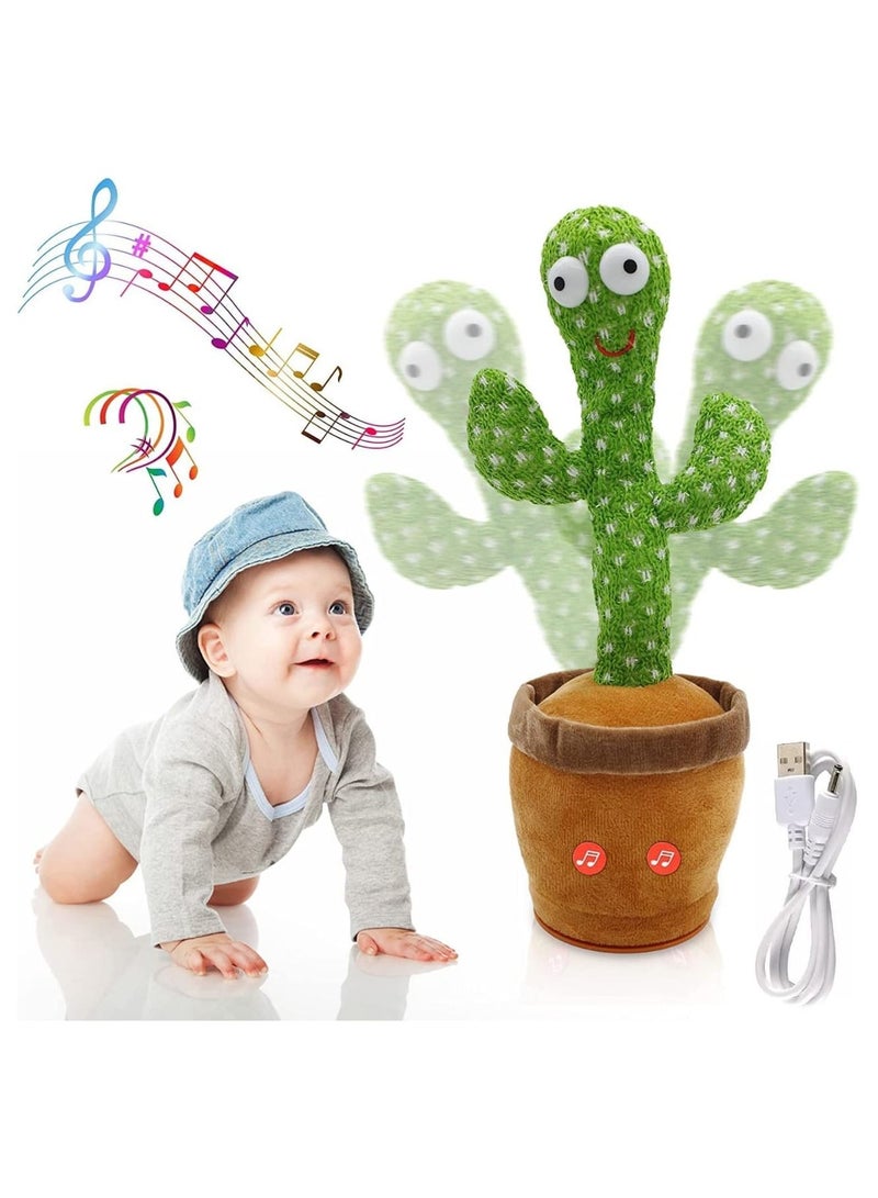 AMM Singing Dancing and Talking Toy Electric USB Charging Cactus that Repeats What You Say with Multiple Songs Baby Plush Gift Toys for Fun and Creative Kids - Image 3