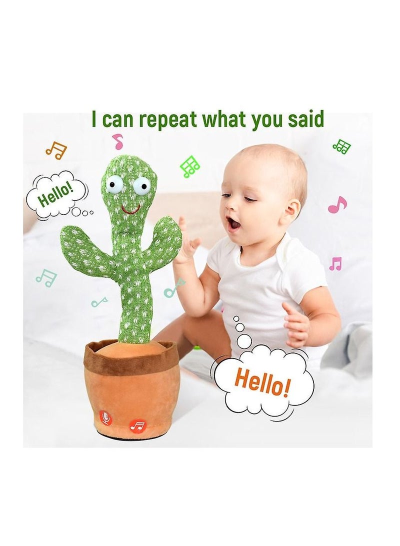 AMM Singing Dancing and Talking Toy Electric USB Charging Cactus that Repeats What You Say with Multiple Songs Baby Plush Gift Toys for Fun and Creative Kids - Image 4