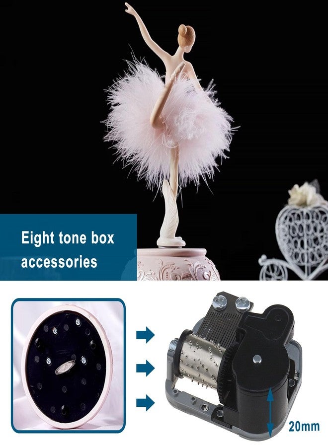 ECSiNG 1 x Music Box Winding Mechanism, Musical Movement Parts Music Box Accessories Key Screws Black Zinc Alloy Winding Mechanism Swan Lake 51mm x 44mm - Image 2