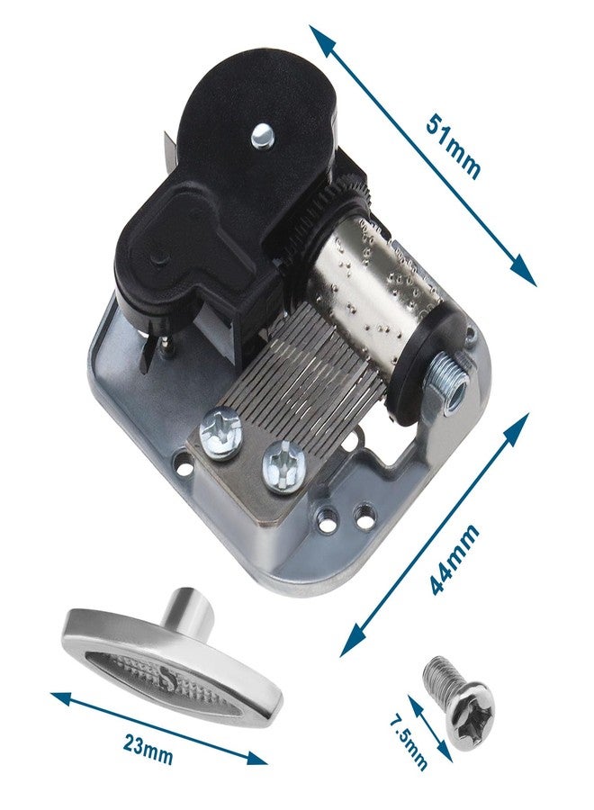 ECSiNG 1 x Music Box Winding Mechanism, Musical Movement Parts Music Box Accessories Key Screws Black Zinc Alloy Winding Mechanism Swan Lake 51mm x 44mm - Image 4