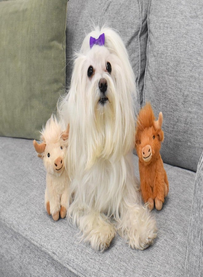 Multipet Highland Cow Plush Dog Toy 2-Pack - Soft Squeaky Farm Animal Toy for Dogs - Assorted Colors (5") - Image 4