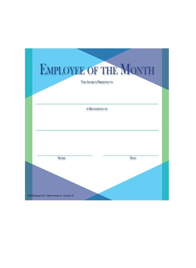 Hayes Employee of The Month Certificate, Recognition Awards for Business, Office, and Corporate Appreciation, Full-Color Matte Finish, 8.5" x 11" - 30 Pack