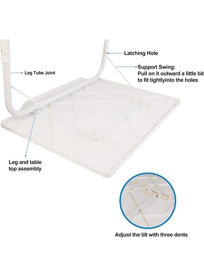 طاولة بلاستيكية متعددة الاستخدامات مع حامل أكواب، قابلة للفصل والطي، مناسبة للمنزل/المكتب/القراءة/الكمبيوتر المحمول - Image 2