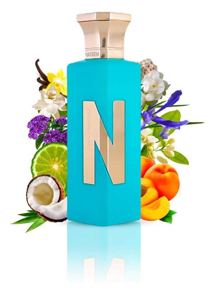 Naseem Twin Paradise Aqua Perfume 75 ml - Unisex Eau De Parfum for Men & Women - Subtle Tonal Fragrance  Long Lasting & Hypoallergenic Scent for Every Occasion - Image 1