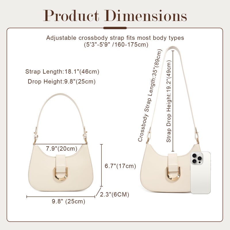 MoreFarther Genuine Leather Shoulder Bag, Purses for Women Hobo Bag Women's Crossbody Handbags with Removable Straps(Caramel) - Image 4