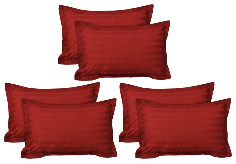 Kuber Industries Lining Design Cotton Pillow Cover- 18x28 Inch, Set of 6 (Red)-HS43KUBMART26788 - Image 1