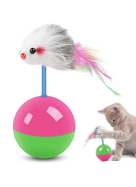 Acrobatic Mice Cat Toy – Interactive Feather Spinning Ball for Endless Fun! 🐭🌀