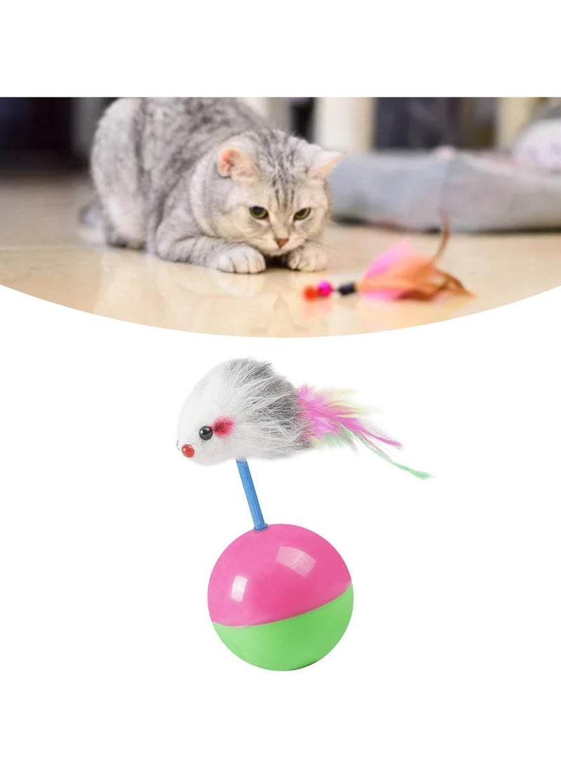 Acrobatic Mice Cat Toy – Interactive Feather Spinning Ball for Endless Fun! 🐭🌀