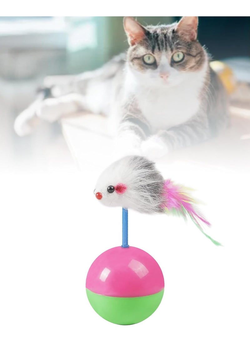 Acrobatic Mice Cat Toy – Interactive Feather Spinning Ball for Endless Fun! 🐭🌀